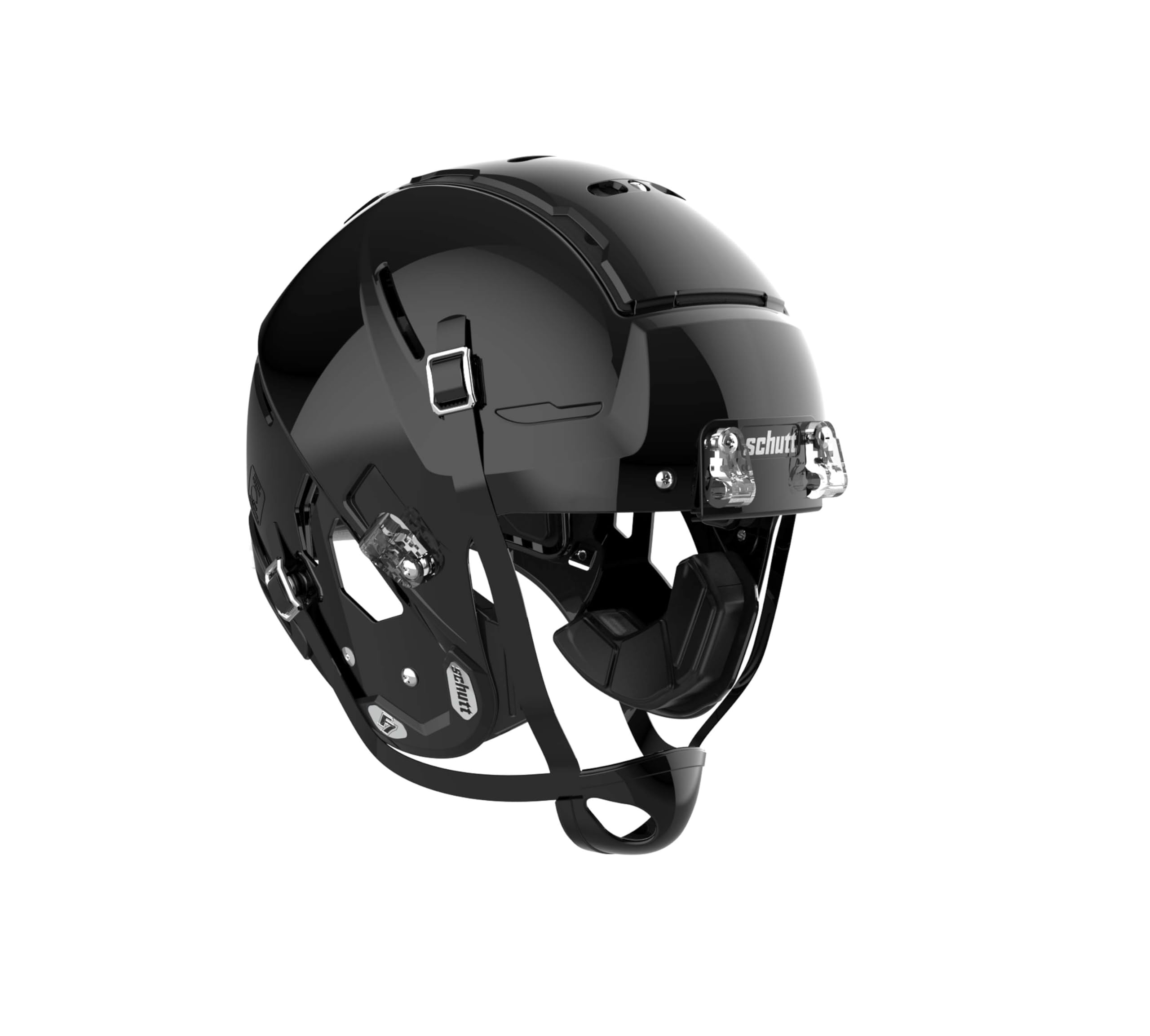 Photo 1 of (BLADDER DAMAGED) (LARGE) (BAGGED) Schutt Sports F7 LX1 Youth Football Helmet, Facemask NOT Included, Black, Large