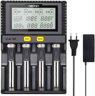 COSOOS Fastest 18650 Charger 3A Quad Quick LCD Temp Control