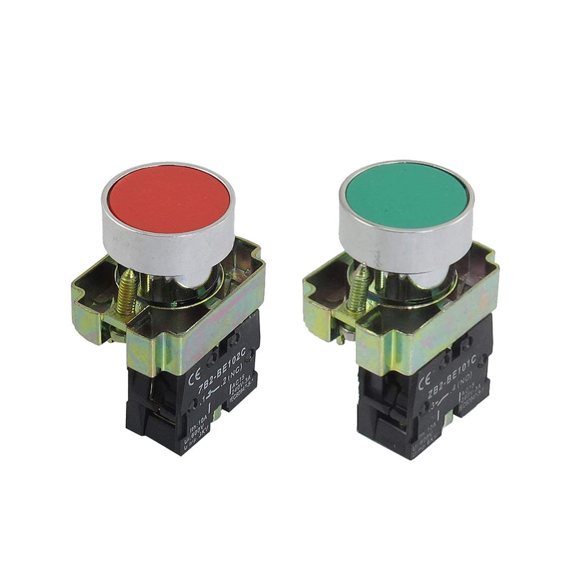 22MM RED/GREEN START/STOP 5 RED SWITCH & 5 GREEN SWITCH NONLATCHING 5