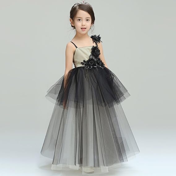 Amazon Jj Factory 子供ドレス 発表会 ゴールド ブラック ロングドレス チュールスカート 140cm フォーマル 通販