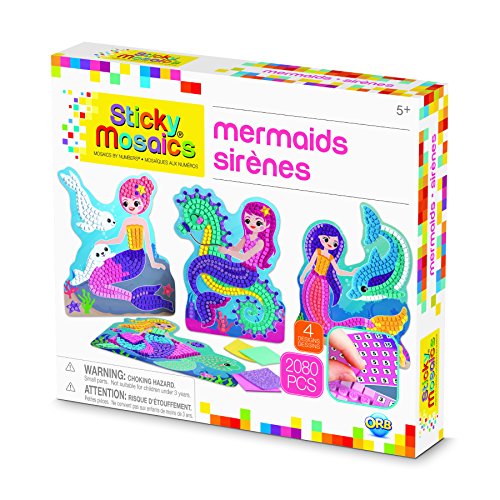 The Orb Factory Sticky Mosaics Mermaids Arts & Crafts, Blue/Yellow/Orange/Purple, 12" x 2" x 10.75" - Thumbnail 2