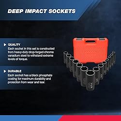 Neiko 02476A 1/2" Impact Socket Set, 14 Piece 6