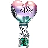 Happy Birthday Hot Air Balloon Charm Fit for Pandora Charms Bracelet Sterling Silver Birthstones Charms Gift for Women