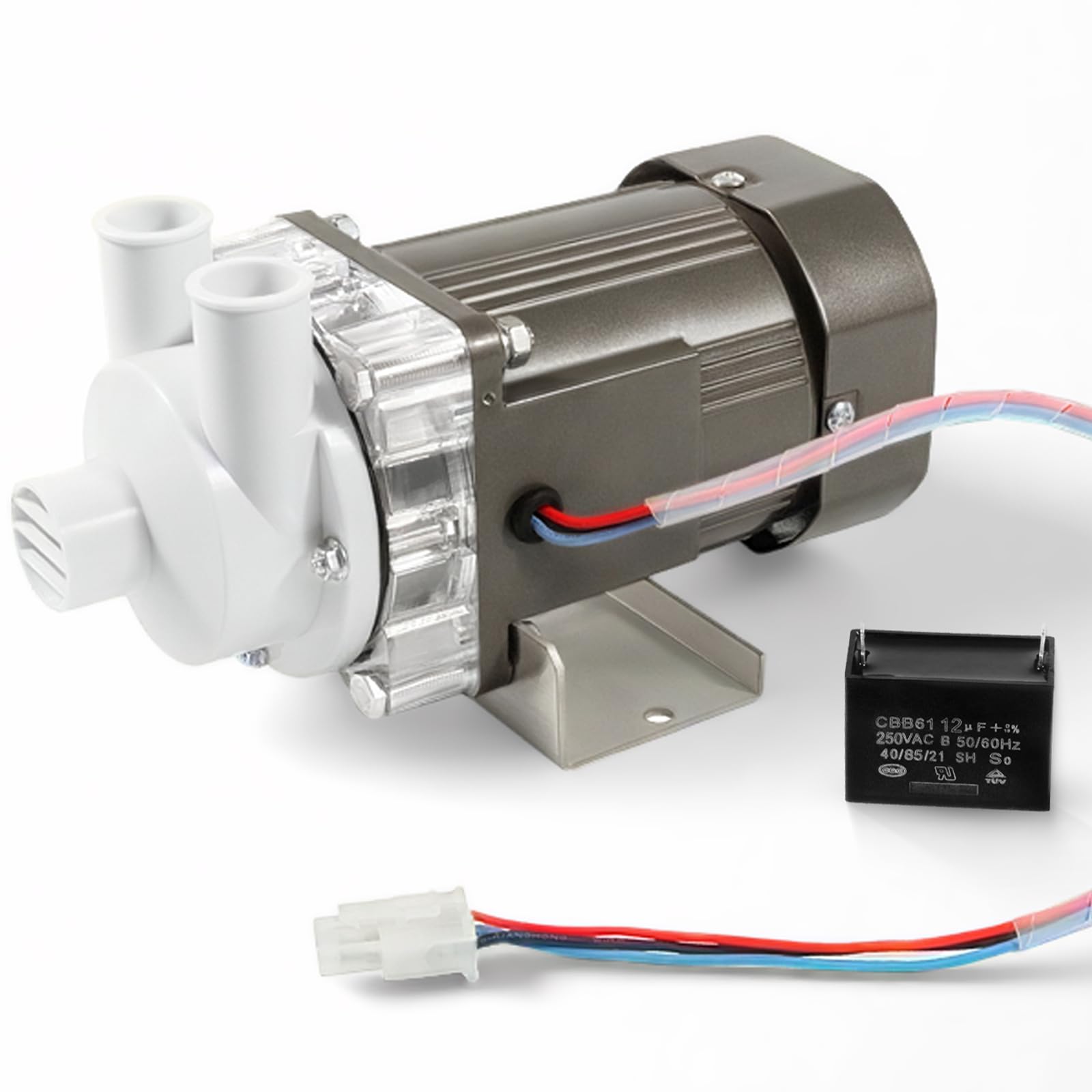 Photo 1 of S-0731 Ice Machine Motor for Hoshizaki Ice Machine, Pump Assy Motor for Hoshizaki Ice Maker KM-901 KM-1100 KM-1340, Come with Mounting Plate and 16in Cable & Plug
