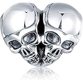 Women Charm Bracelets 925 Sterling Silver Skull Charm Beads Halloween Charms for Pandora Bracelets Friend (Silver Skull Charms)