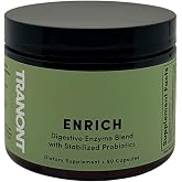 Tranont Enrich Digestive Enzymes with Probiotics &amp; Prebiotics | 90 Capsules | Digestive enzyme and probiotic blend | Supports nutrient absorption and regular digestion