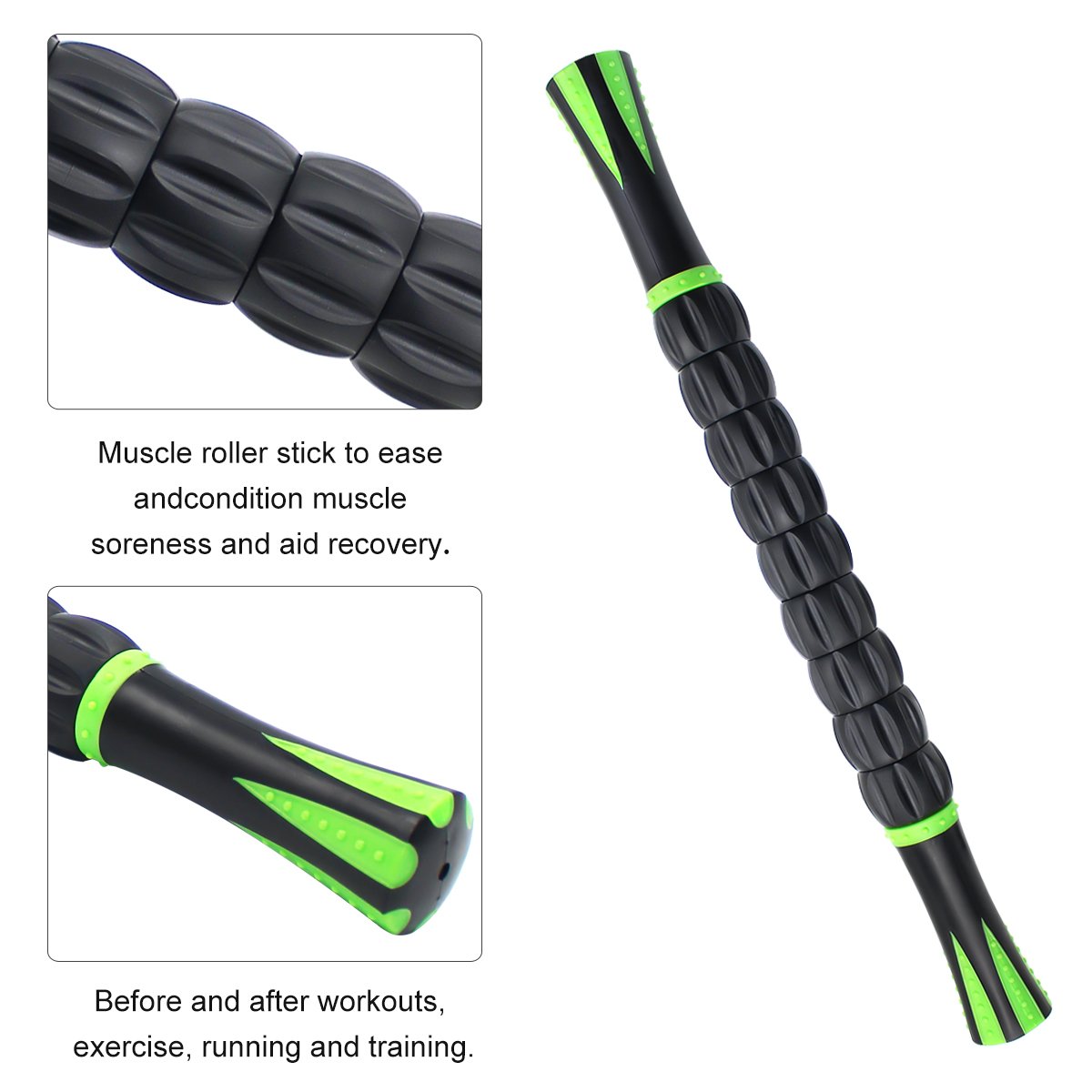 Hippih Muscle Roller Massage Stick Aid Recovery, Reduce Stiffness and Pain Reduce Risk of Injury Relief Muscle Soreness Compact and Lightweight Size Releasing Lactic Acid Buildup