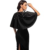 Women's Soft plush Shawl Wraps Shrug stunning pearls for Evening Dress Wedding Cape Cover Up 1920s White Shawl
