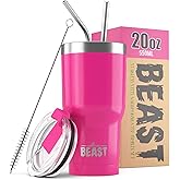 Beast 20 oz Tumbler Stainless Steel Vacuum Insulated Coffee Ice Cup Double Wall Travel Flask (Cupcake Pink)