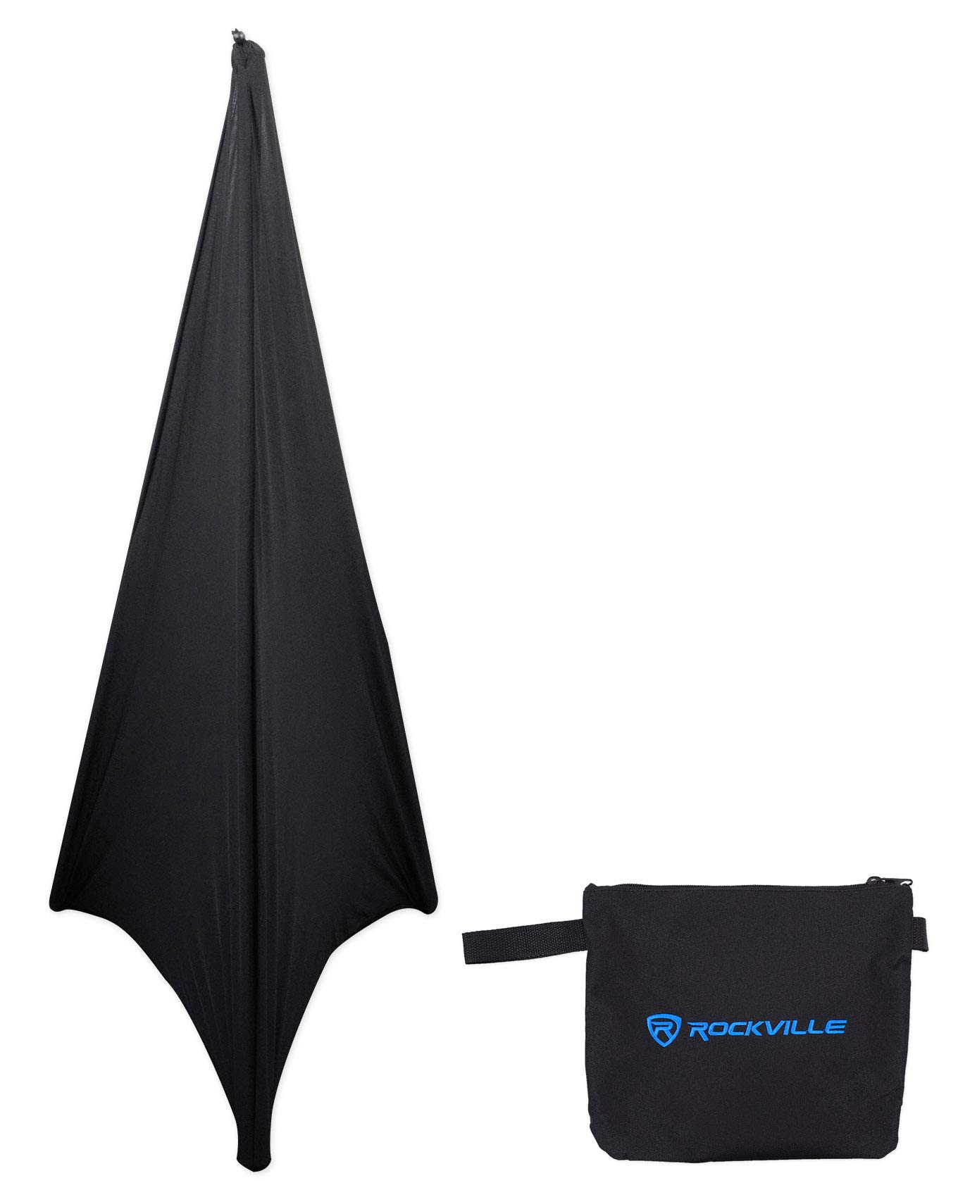Rockville RSC7B Black Tripod PA Speaker Stand Scrim Cloth + Carry Bag