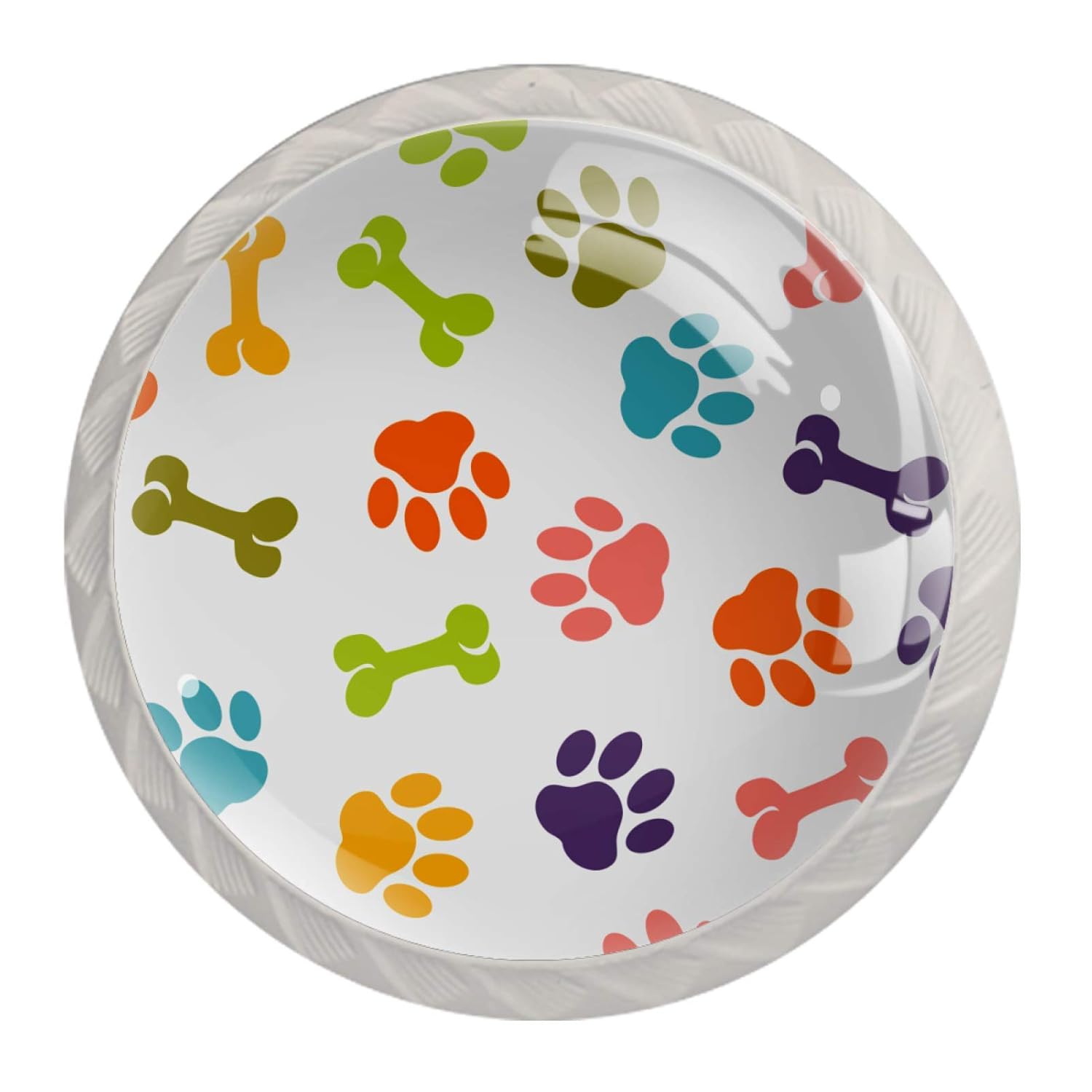 Schrankknöpfe Farbpfotenabdruck Vintage Cabinet Hardware Runder Knopf