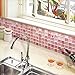 Beaustile Red Mosaic 3D Wall Sticker Home Decor Fire Retardant Backsplash Wallpaper Bathroom Kitchen DIY Plain Design