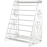 Homoyoyo Acrylic Jewelry Display Rack Charm Display Stand with Removable Bars for Bracelets Beads Rings and Earrings Clear Organizer Rack for Dresser Storefront or Case 9.84 X 7.28 X 5.11 in