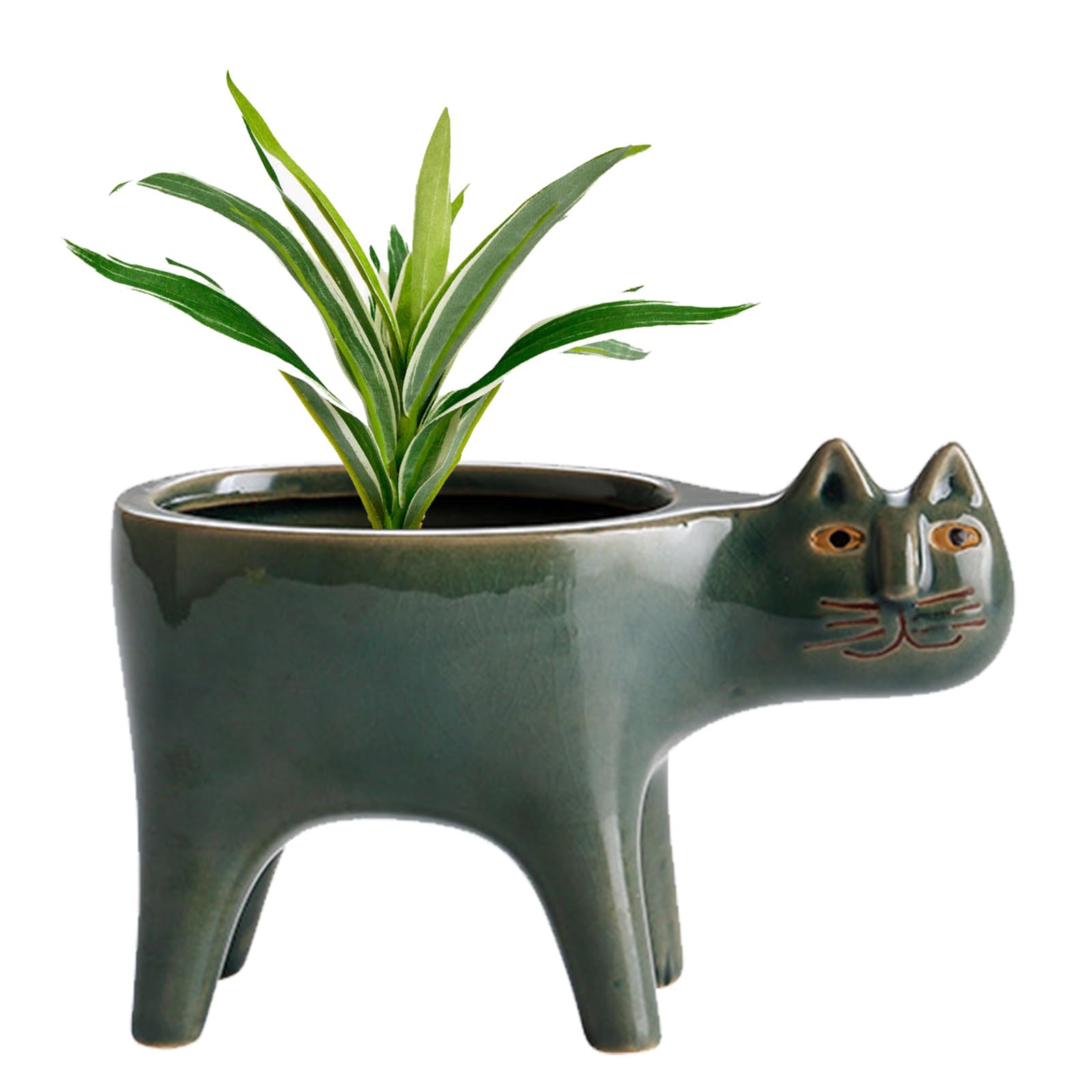 Photo 1 of Mhihtts Cat Flower Pot,Cat Planters,Succulent Planter Cats Pots,Ceramic Animal Planter,Cats Planters for Indoor Plants for Indoor Home Decor,Office Desk or Kitchen Windowsill,Perfect Plant Gift (E)