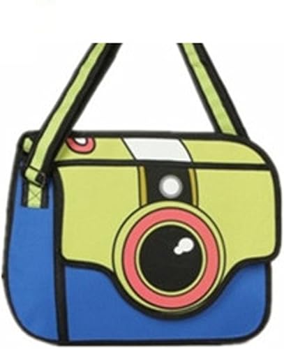 Amazon Youchan ヨウチャン アニメ カメラ ２ｄ 二次元 まんが ショルダーバッグ 不思議 おもしろい 男女兼用 大容量 まるで イラスト おもしろ かわいい 収納 カバン 大人 おしゃれ 通学 高校生 かわいい 可愛い 四角 カレッジ風 カジュアル 個性的 ブルー