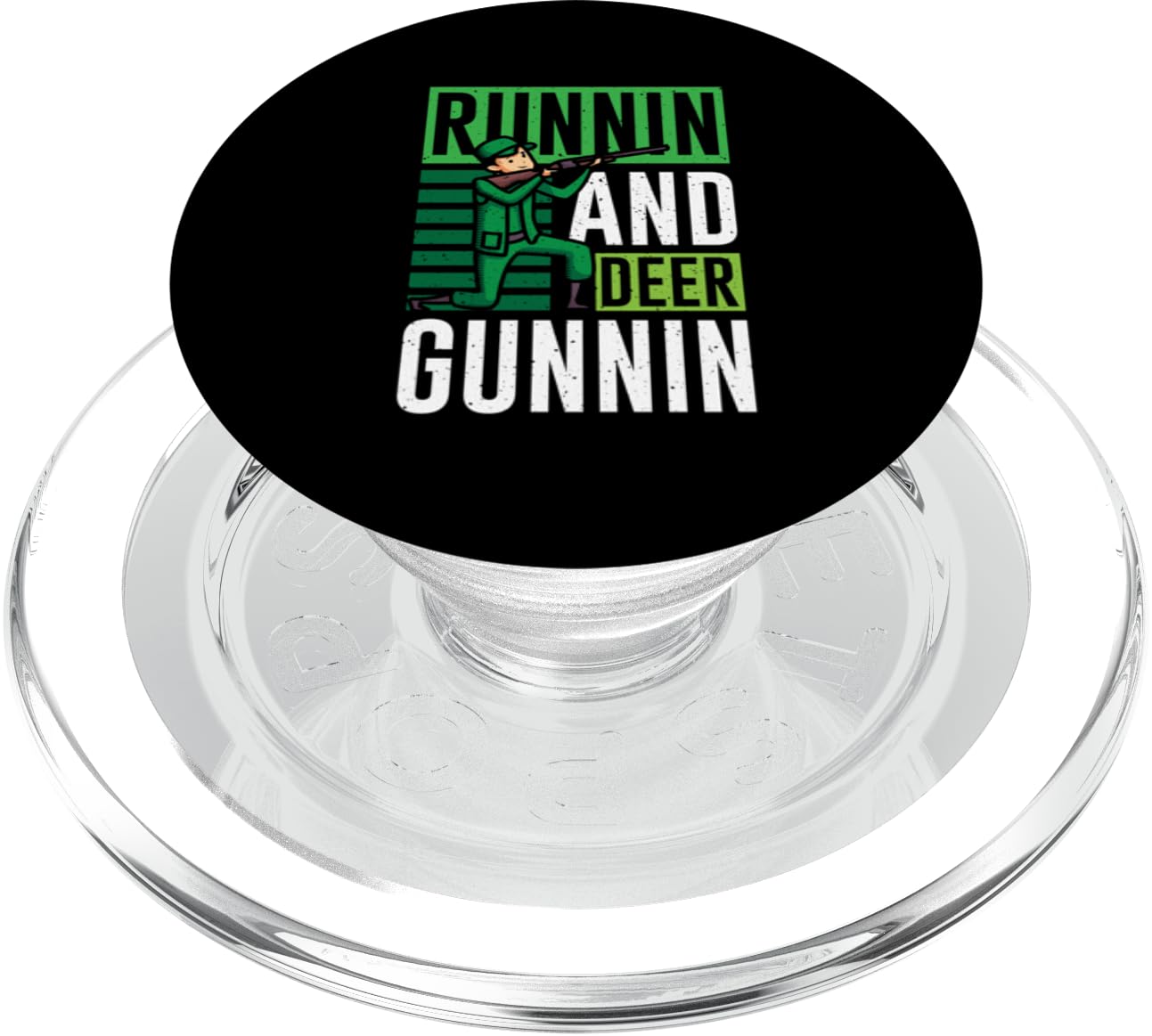 Runnin and deer gunnin - Deer Hunter PopSockets PopGrip for MagSafe