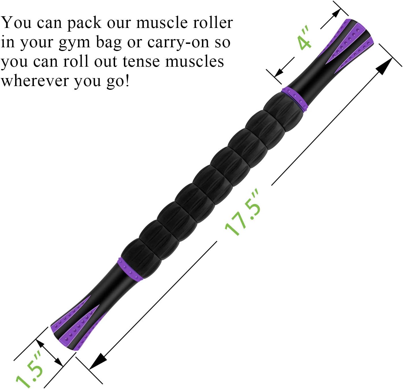 Muscle Roller, MZDXJ Massage Roller Stick for Athletes, Help Reducing Muscle Soreness Cramping Tightness Leg Arms Back Calves Muscle Massager（Purple Black）: Health & Personal Care
