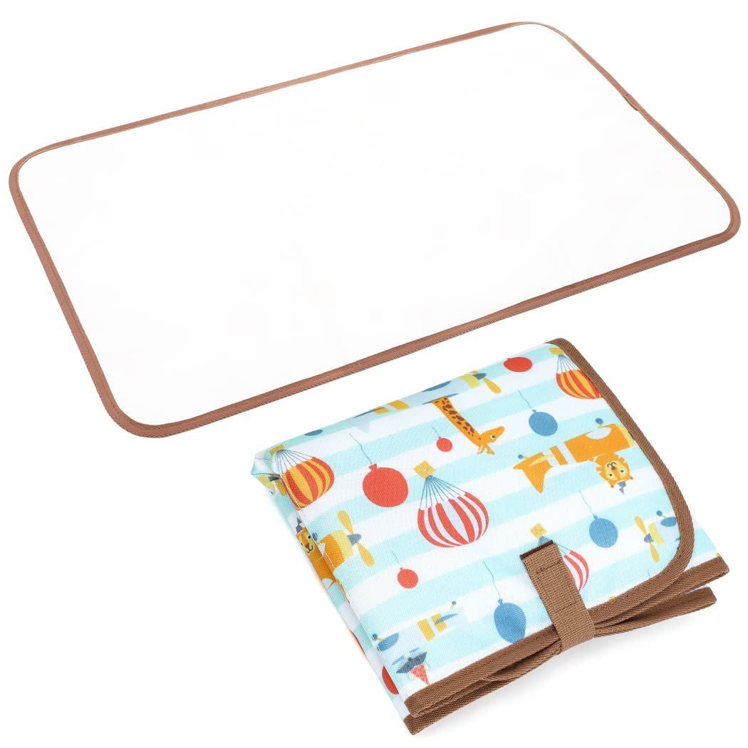 Lekebaby Portable Foldable Baby Change Mat - Travel Changing Mat with Hot Air Balloon Design