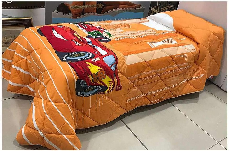 Caleffi Cars Duvet Two Single Bed Disney Cotton Arancio
