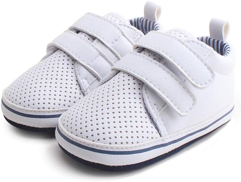 DELEBAO Soft Sole Leather Baby Shoes Hook Loop Infant Toddler Anti Slip Moccasins Crib Shoes