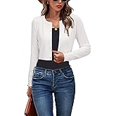 Newshows Cropped Cardigan Sweaters for Women 2025 Crew Neck Button Down Open Front Knit Bolero Shrugs