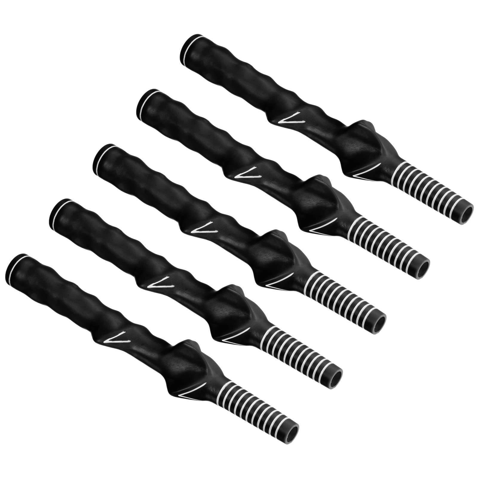PATIKIL Golf Club Training Grip, 5 Pack Right Handed Teaching Practice Swing Non-Slip Auxiliary Aid Correction for Golf Trainer Beginner, Black