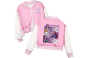 GENERIC Demon Movie Hunters Jackets for Girls Long Sleeve Button Down Pop Fan Lover Varsity Jacket Girls Group Merch Costume