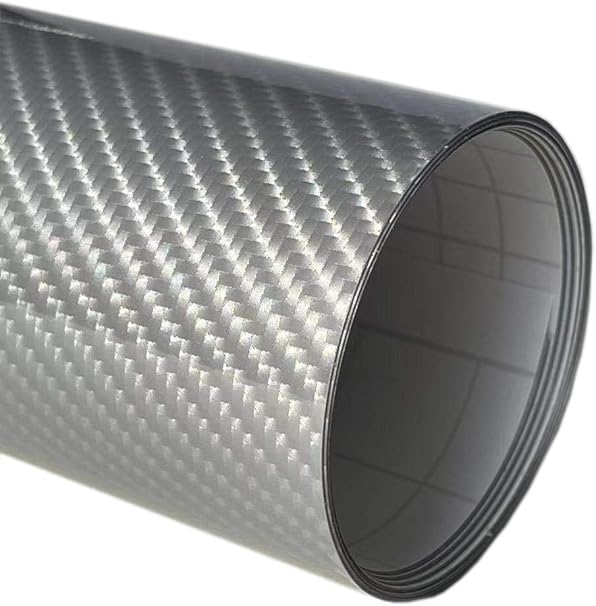 Amazon Co Jp Taro Works カーボン Diy 5d 4d柄 艶 車 外装 カーラッピングフィルム 銀 車 バイク