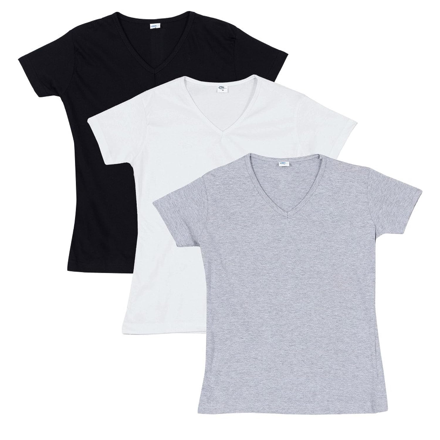 fleximaa women's cotton plain v-neck t-shirts (pack of 3)