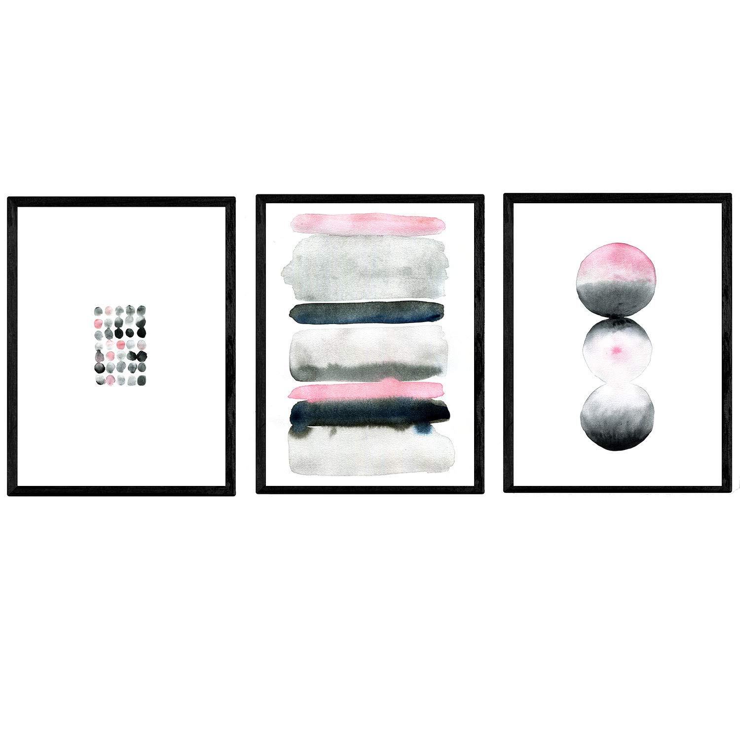 Nacnic Pack watercolor posters gray pink colors. Colorful sheets with Nordic design. A4 size