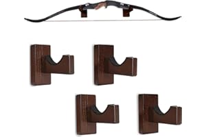 WLSANX Bow Rack Wall Mount Wooden Bow Hanger Bow Hook Wall Mount Bow Storage Rack Universal Bow Holder Stand for Recurve Comp