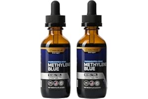 BETTER LIFE LAB Methylene Blue Pharmaceutical Grade 99.99% with Dropper, Health Dietary Supplement for Humans, No Formaldehyde, Made in USA (1% 50ml Bottle) 1 Fl Oz (2 Pack)