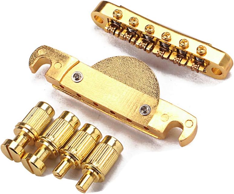 Alnicov Electric Guitar Tailpiece Bridge and roller saddle Tune-O-Matic - Gold Tiger Head - Image 4