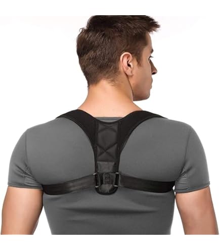 Posture Correction and Back Pain Support Fully Adjustable Back Brace Belt Neoprene EBP Medical Unisex Black (Pick a size XS to 3XL