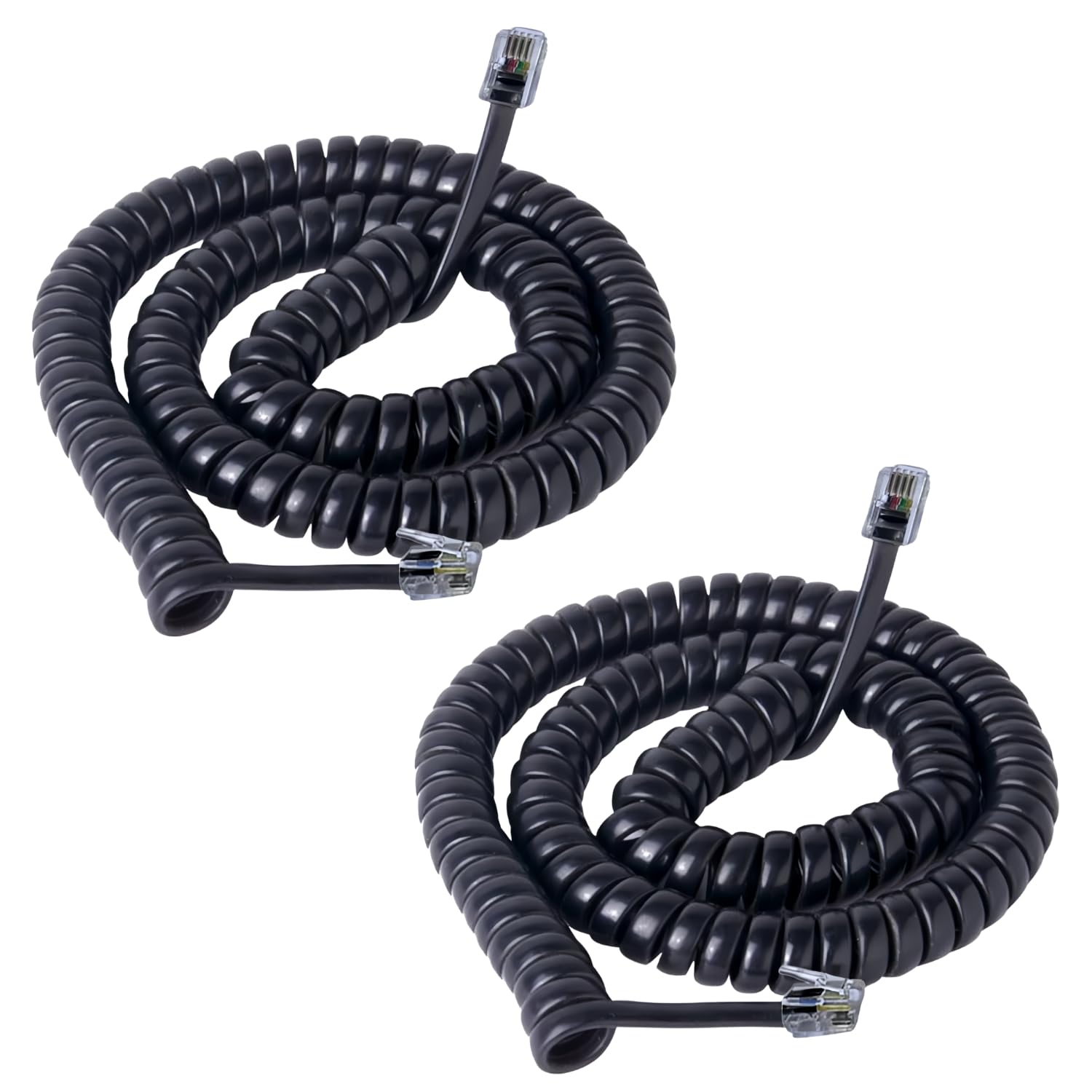 Photo 1 of Phone Cord for Landline Phones, 2 Pack RJ9 Telephone Handset Cable, Universal Compatibility, No-Tangle Coiled Cord for Office & Home Phones