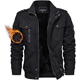 TACVASEN Men's Lightweight Military Cotton Jacket Casual Windbreaker Coat | with zipper and hidden snap,stand collar,multi pockets,tactical m65 field cargo outerwear for winter &amp; fall,utility windproof