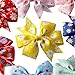 Imanom 20Pcs Baby Girl Hair Bows,Pastoral Style Flower Pattern Ribbon Hair Bows Clips For Teens Girls Kids