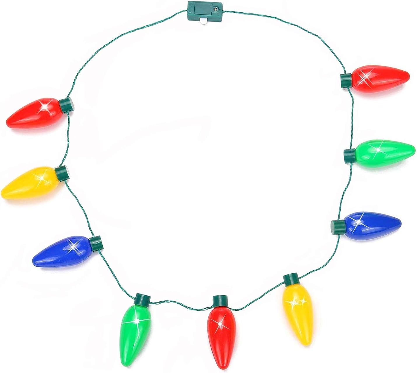 San Tokra Light Up Christmas Necklace Lights, Flashing String Light