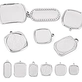 Craftdady Stainless Steel Heart Sun Shaped Blank Bezel Pendant Tray Base Cabochon Settings for DIY Crafting Photo Jewelry Making