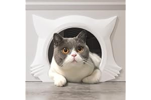 InTrans cat Door Interior Door,Indoor Cat Door,Cute Kitty Door,Inside cat Door,pet Door for cat Hole pet Door for Cats up to 21 lbs (White)