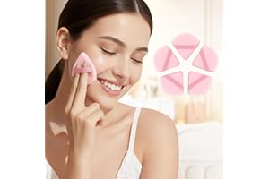 Triangle Powder Puff Makeup Sponge Set Five Piece Cosmetic Puff for Adults Daily Face Application and Travel Use 5 PCS(Pink)