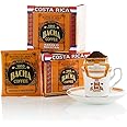 Bacha Coffee | Naranjo Mountain Costa Rica Single Origin, Medium Dark Roast, 12 * 12g Individually Wrapped 100% Arabica Single Serve Filter Bags