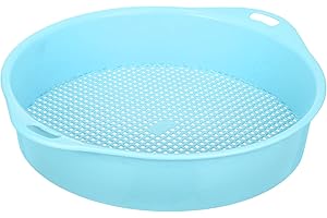 Ciieeo Multi-use Blue Plastic Garden Soil Sifter with Fine Mesh Screen for Planting Soil Filter