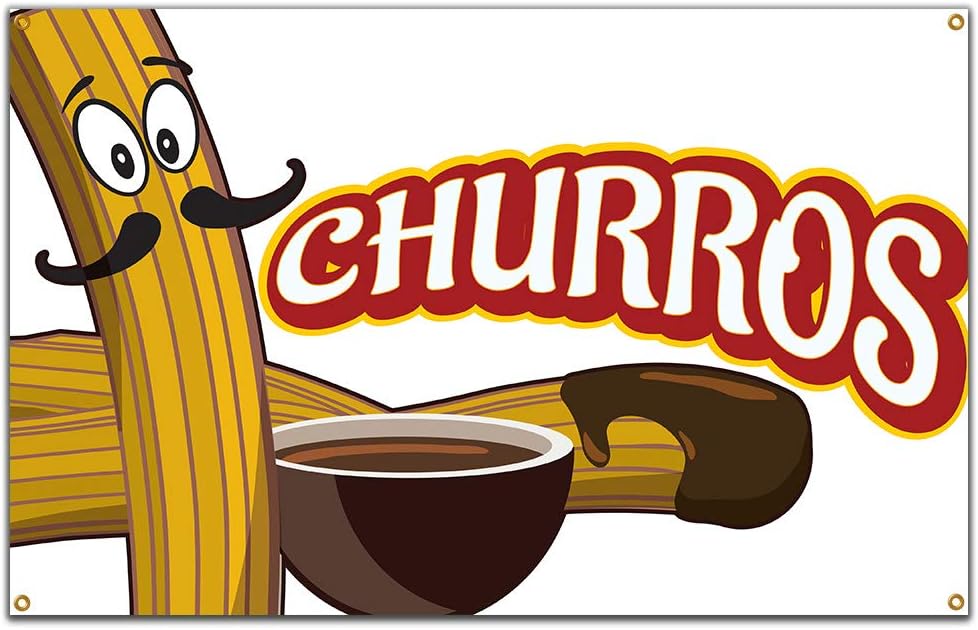 Amazon Com Churros Banner 36 X 60 Heavy Duty 13 Oz Vinyl