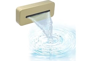 HOMEDEC Luxury Waterfall Bathtub Spout with Up/Down, 5.12 Inch Brushed Gold High Flow Thread-on Tub Filler Spout, Can be Used as Wall Mount Shower Head Bathroom Fixture Without Diverter