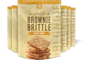 Sheila G's Brownie Brittle BLONDIE Meyer Lemon- Low Calorie, Healthy Thin Sweet Crispy Snack-Rich Blondie Taste with a Cookie Crunch- 5oz (Pack of 6)