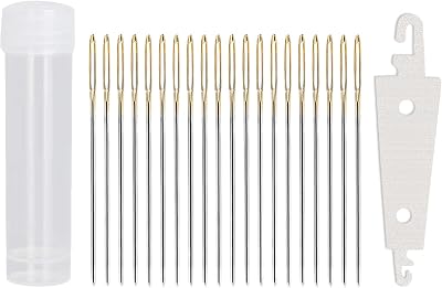 YuZhou 100 PCS Large Eye Blunt Needles 40 mm Threader Set for Hand Sewing