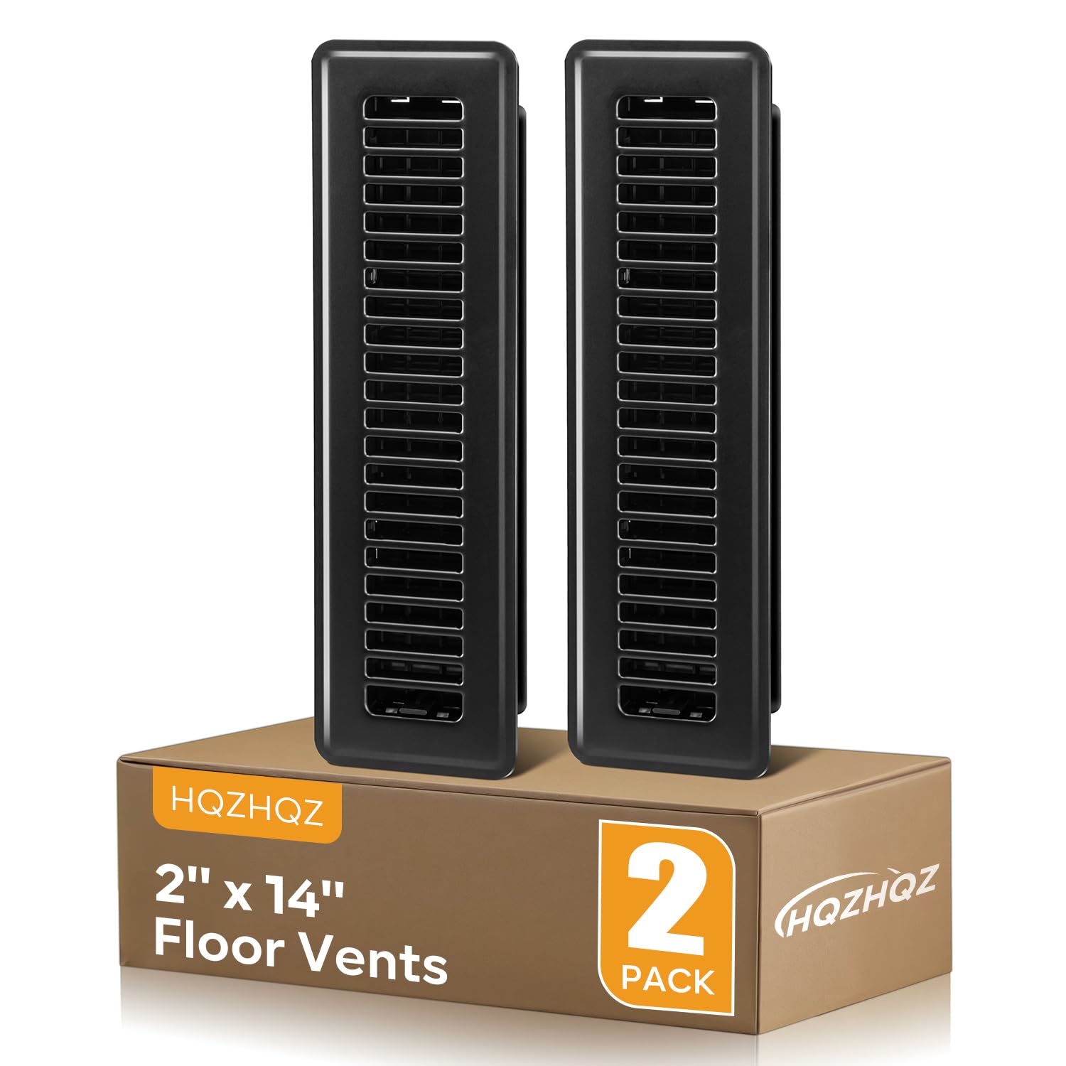 Photo 1 of Floor Vent Covers 2x14, Floor Register, Heavy Duty Steel Walkable Vent Covers for Home Floor, Easy Adjust Air Supply Lever, for Sidewall and Floor, Air Vent Covers,1 Pack Black