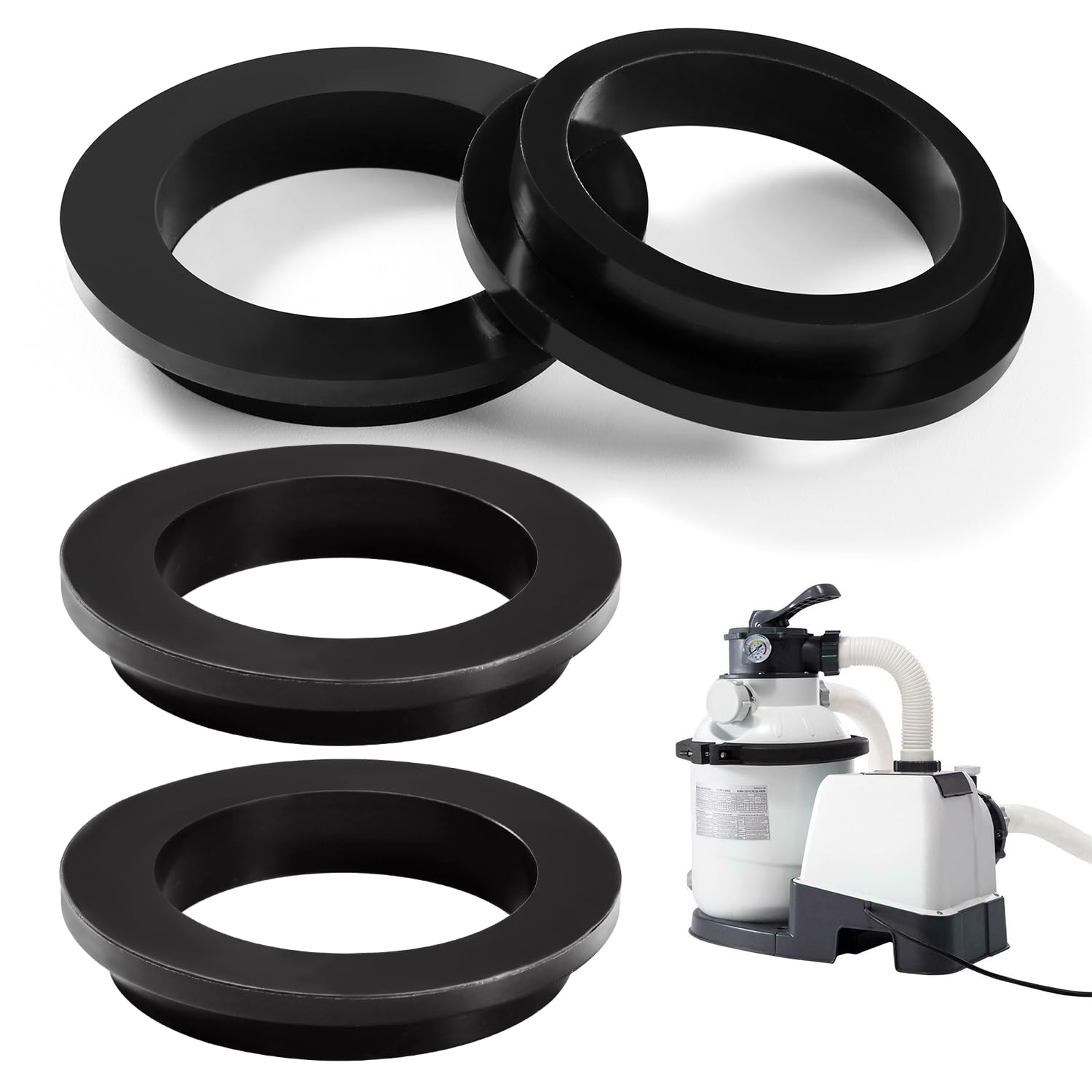 YIXISI 4 PCS 11412 Pool Sealing Rings Washers, Pool Filter Pump L-Shape O-Ring, Pool O-Ring Replacement Accessories Compatible with Intex Sand Filter Pump 26323CA, 26323EH, 26331CA, 26331EH