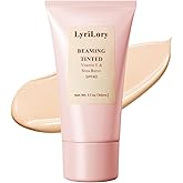 LyriLory Beaming Tinted Moisturizer with SPF 40, Daily Facial Sunscreen with Glow Effect, UVA/UVB Protection, Vitamin E & Shea Butter Infused, For All Skin Types & Tones | 1.7 fl oz